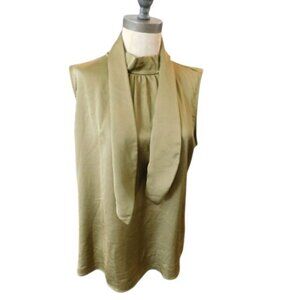 Ann Taylor Size L Large Tie Front Classic Elegant Blouse Top Work